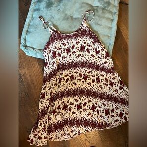 Brandy Melville Red and White Floral Dress